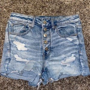 AE high rise jean shorts